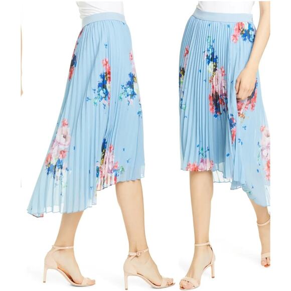 Ted Baker Harrpa Raspberry Ripple Print Pleated Skirt Ted 4 Womens 10 - Picture 11 of 11